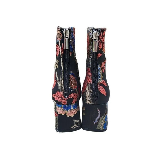 Brocade ZARA Embroidered Floral Ankle Boots Size 37 - Picture 5 of 6